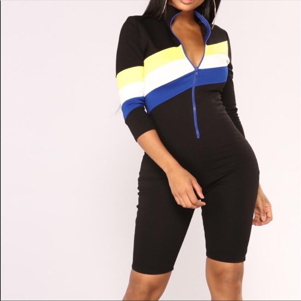 NWT Fashion Nova Black Color-block Jumpsuit